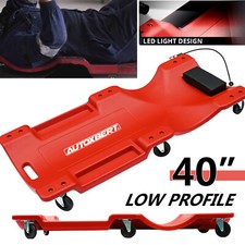 40" Low Profile Mechanic Creeper LED Light Auto Repair Automotive Rolling Garage