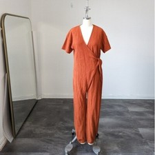 NEW Madewell Knit Jumpsuit Brown XS hipster fall casual hippie Tie-Knot Texture