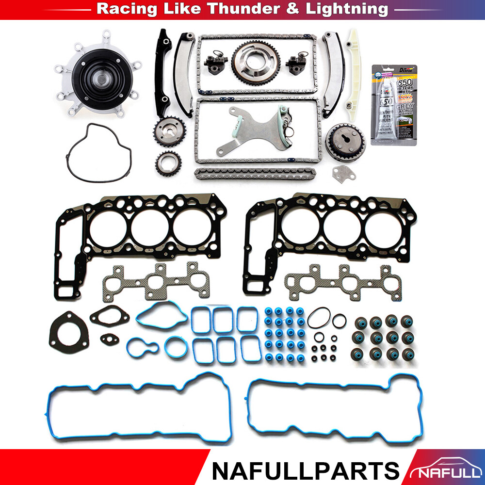 Water Pump Timing Chain Kit Head Gasket Set For Jeep Grand