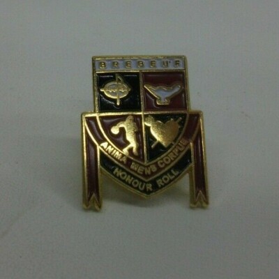 Brebeuf Anima Mens Corpus Honour Roll 3/4'' Vintage Pinback Lapel Pin Button