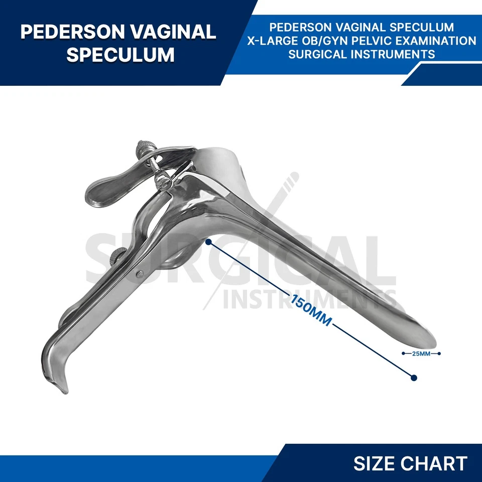 Instrumentos médicos quirúrgicos espéculo vaginal Pederson extra grande grado alemán Foto 2 de 4