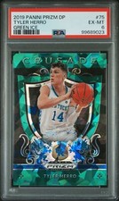 2019 Panini Prizm DP Tyler Herro Green Ice #/18 #75 Basketball Kentucky PSA 6