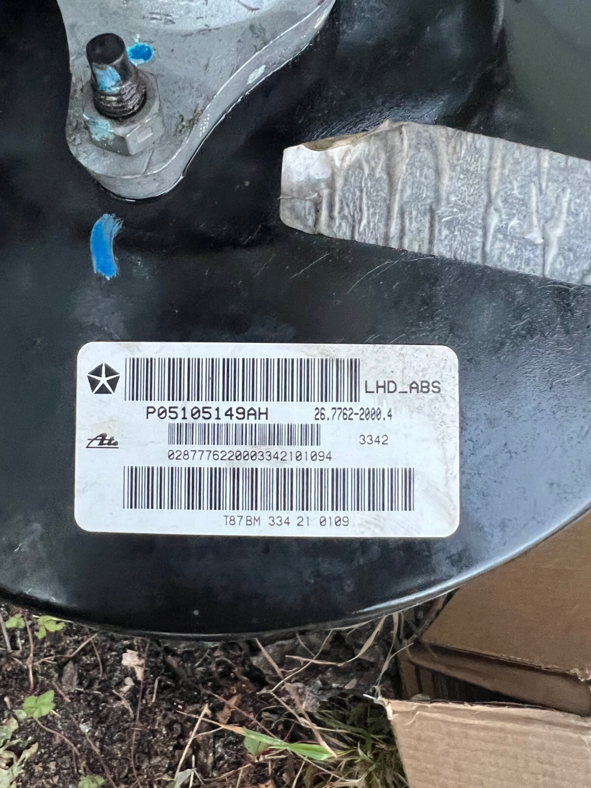 2013 Jeep Patriot 2.4L, Brake Booster OEM P05105149AH + Master Cylinder