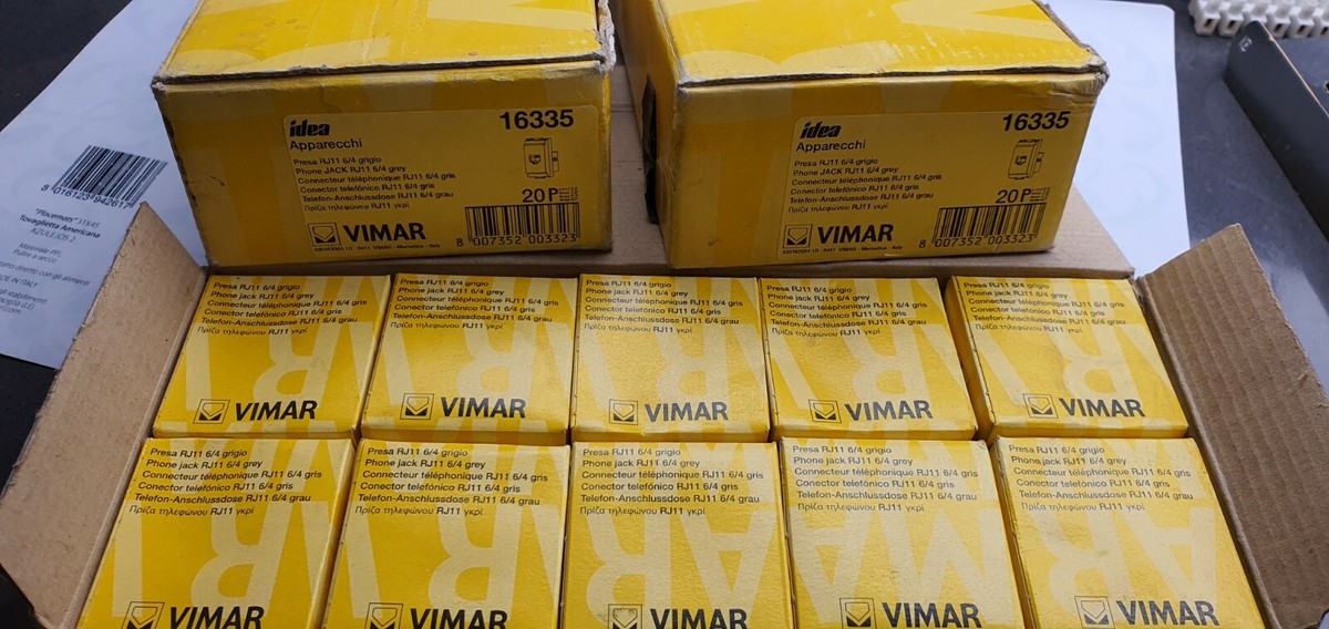 Presa Telefono RJ11 6/4 Vimar Grigio - Serie Eikon
