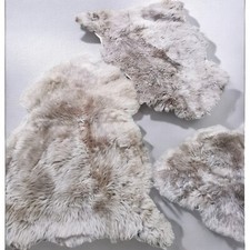 Elfenbein Taupe XXL Schaffelle, Echte Öko B Fell, Natürlich 1 & 2 Wahl, Lammfell
