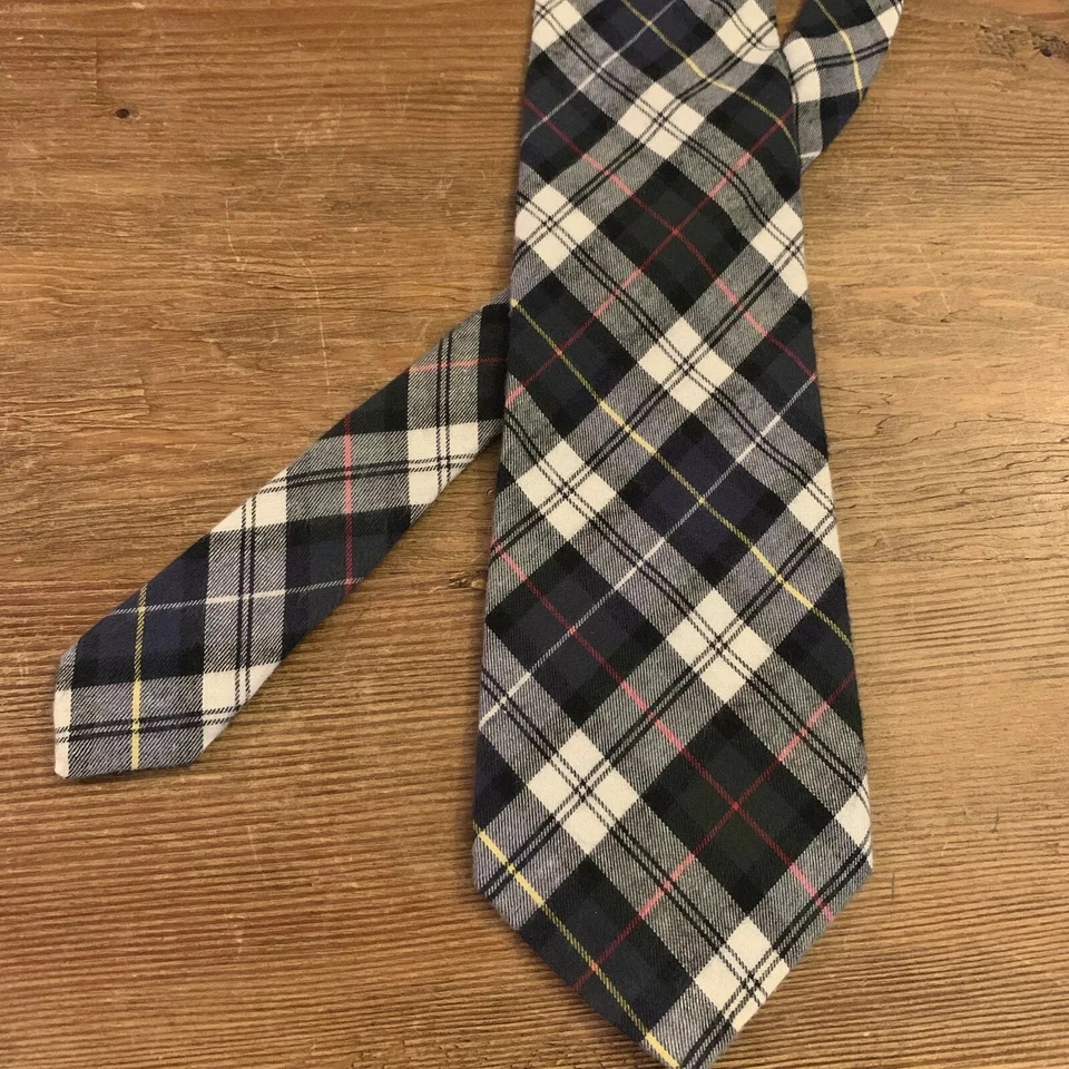 Corbata de Colección Boston Traders Azul Tartán Cuadros Algodón Suave Para Hombre Hecha en EE. UU. Foto 3 de 4