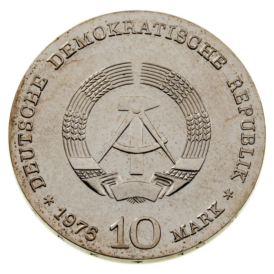 1975 Germany - Democratic Republic 10 Mark, Albert Schweitzer KM# 56 - Image 2 of 3
