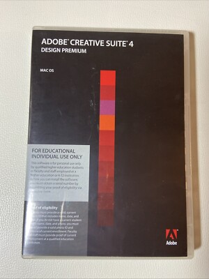 Adobe Creative Suite 4 Design Premium W/ Product Code & SE Serial Number Mac OS