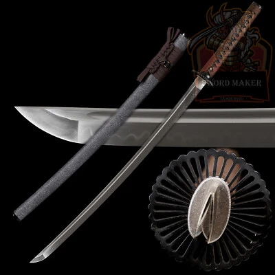 SWORDMAKER Handmade Katana Clay Tempered T10 Steel Real Hamon Full Tang Samurai Razor Sharp