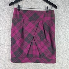 Sipcy Sugar Skirt Womens 8 Purple Black Plaid Straight Pencil NEW NWT 7880