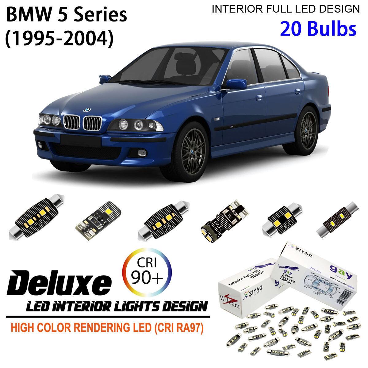 LED Interior Light Kit for BMW E39 5 Series 1995-2004 White Light