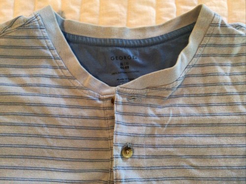 George Men’s Henley Shirt Size XL Blue Mm - Picture 2 of 4
