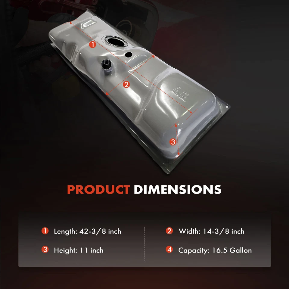 Новый топливный бак из оцинкованной стали 16,5 галлона для Ford F-150 F-250 F-350 1985-1986 - Изображение 4 из 4