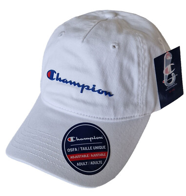 Champion Cap Weiß Einheitsgröße Herren Verstellbar CH2092 100% Original Brandneu