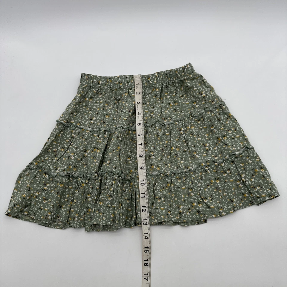 Falda Niñas Pequeña 8 Verde Volantes Flor Aop...#21085 Foto 3 de 4