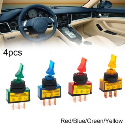 4* Wippschalter Toggle LED Licht 12 V Auto Auto Boot Runde Ein/Aus SPST 20 AMP