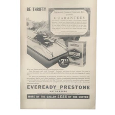 Vintage 1938 Eveready Preston Anti Freeze Be Thrifty Ad Advertisement