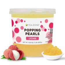 Tea Zone Lychee POPPING PEARLS   B2050, 7 lbs for Boba Tea