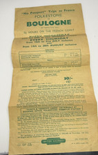 1958 British Rail No passport Day Excursion leaflet London Waterloo - Bologne