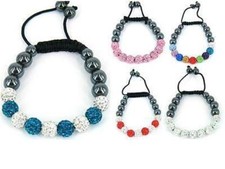 Shamballa bracelet clay crystal disco ball friendship sparkling bead stringless