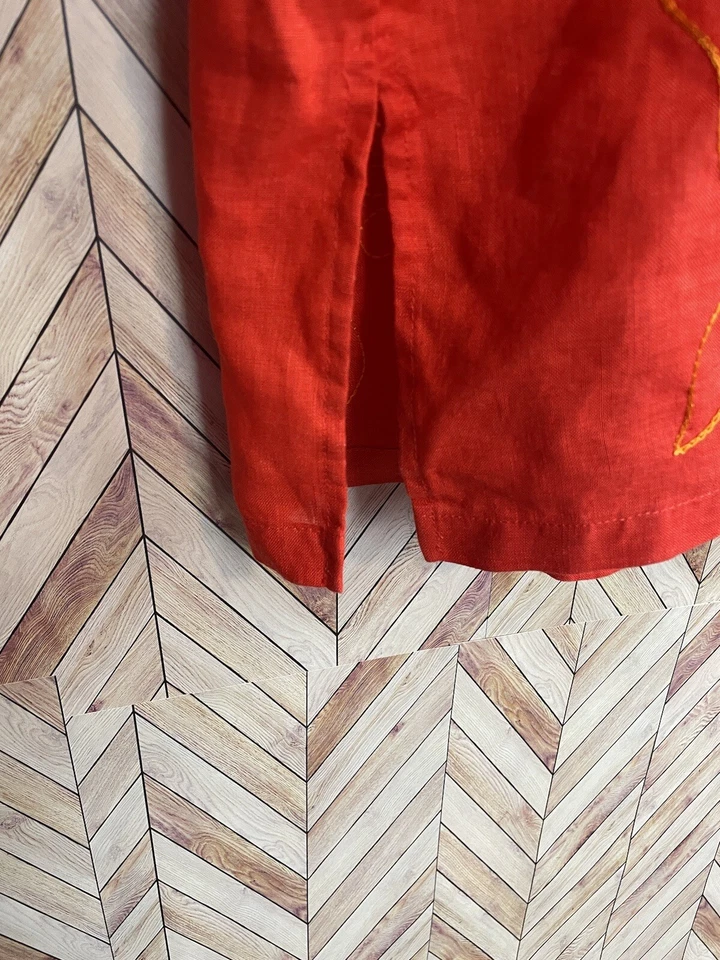 Camisa Josephine Chaus Mujer Talla 16 100% Lino Floral Bordada Manga Larga Foto 4 de 4