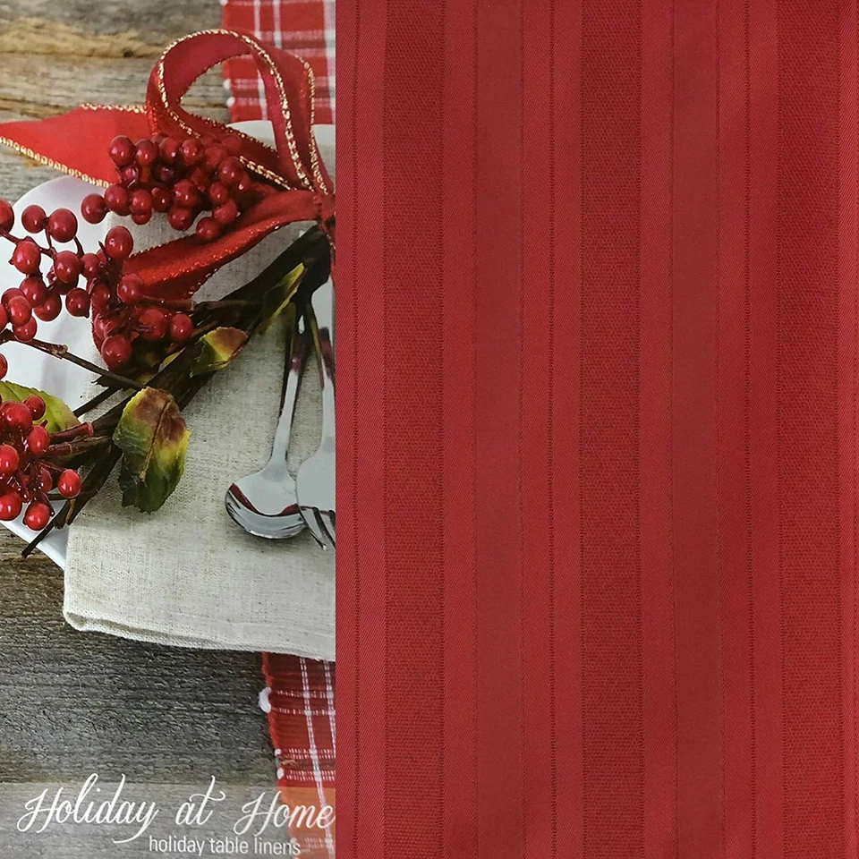 Newbridge Christmas Satin Stripe Tablecloth 60 X 12 Inches - Image 3 of 3