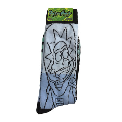 RICK AND MORTY Socks New NWT Pack Set of Two. Shoe Size Adult 6-12. Adult Swim