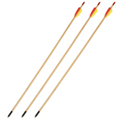 Herbertz 3 Sportpfeile für Bogensport Holzpfeile Fichtenholz 26 28 30 Zoll 