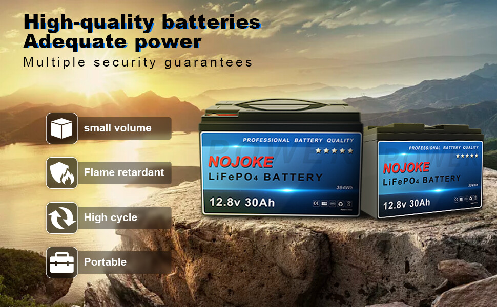 12V 30Ah LiFePO4 Lithium Battery 4000+ Deep Cycle for RV Solar Boat Golf Cart 