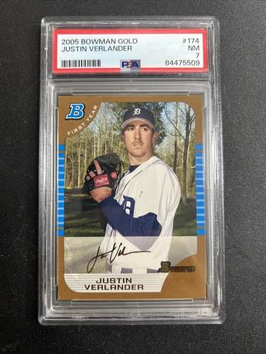 Justin Verlander 2005 Bowman GOLD #174 PSA 7 Rookie