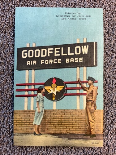 Goodfellow Air Force Base Entrance Sign San Angelo TX Texas Linen ...
