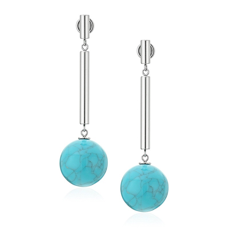NEW MICHAEL KORS SILVER TONE BAR+TURQUOISE ACETATE BALL