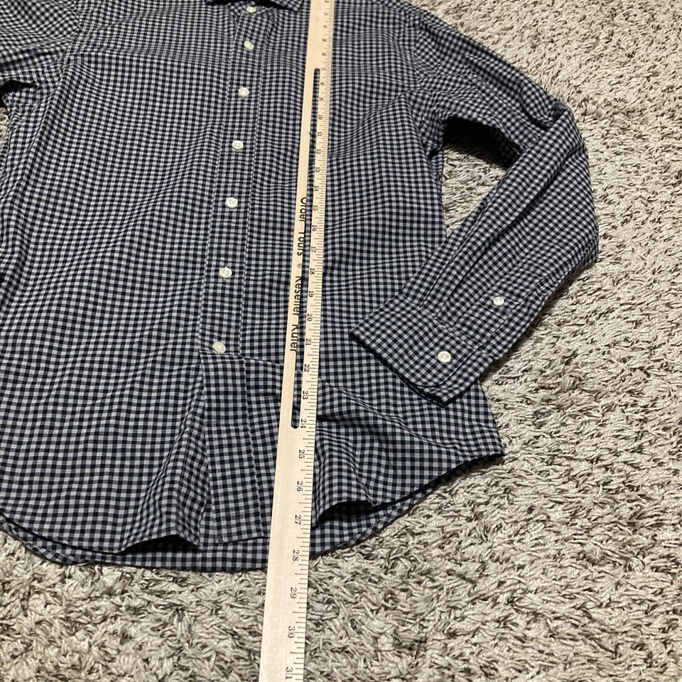 Camisa de vestir Polo Ralph Lauren ajustada para hombre pequeña gris a cuadros algodón elástico Foto 3 de 4