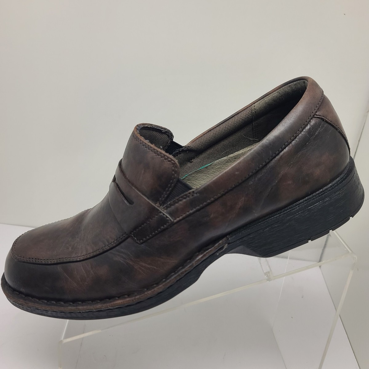 Clarks Mens Penny Loafers Brown Leather Slip-On Size 10.5 M  display picture 3