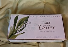 CRABTREE EVELYN LILY OF THE VALLEY BATH SOAP 3 BARS X 3.5 oz NIB DISCONTINUED