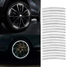 20PCS Car Wheel Stripe Reflective Stickers, Car Wheel Night Safety White