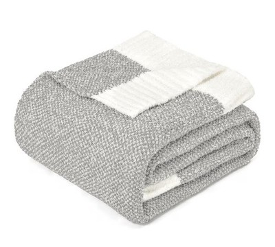 New Macevia Grey Knit Throw Blanket Couch 50  X 60  Soft Cozy Heather Gray (bb4)
