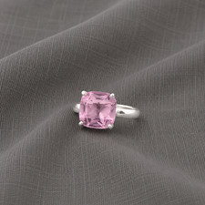 Morganite Gemstone 925 Sterling Silver Partywear Designer Ring For Anniversary