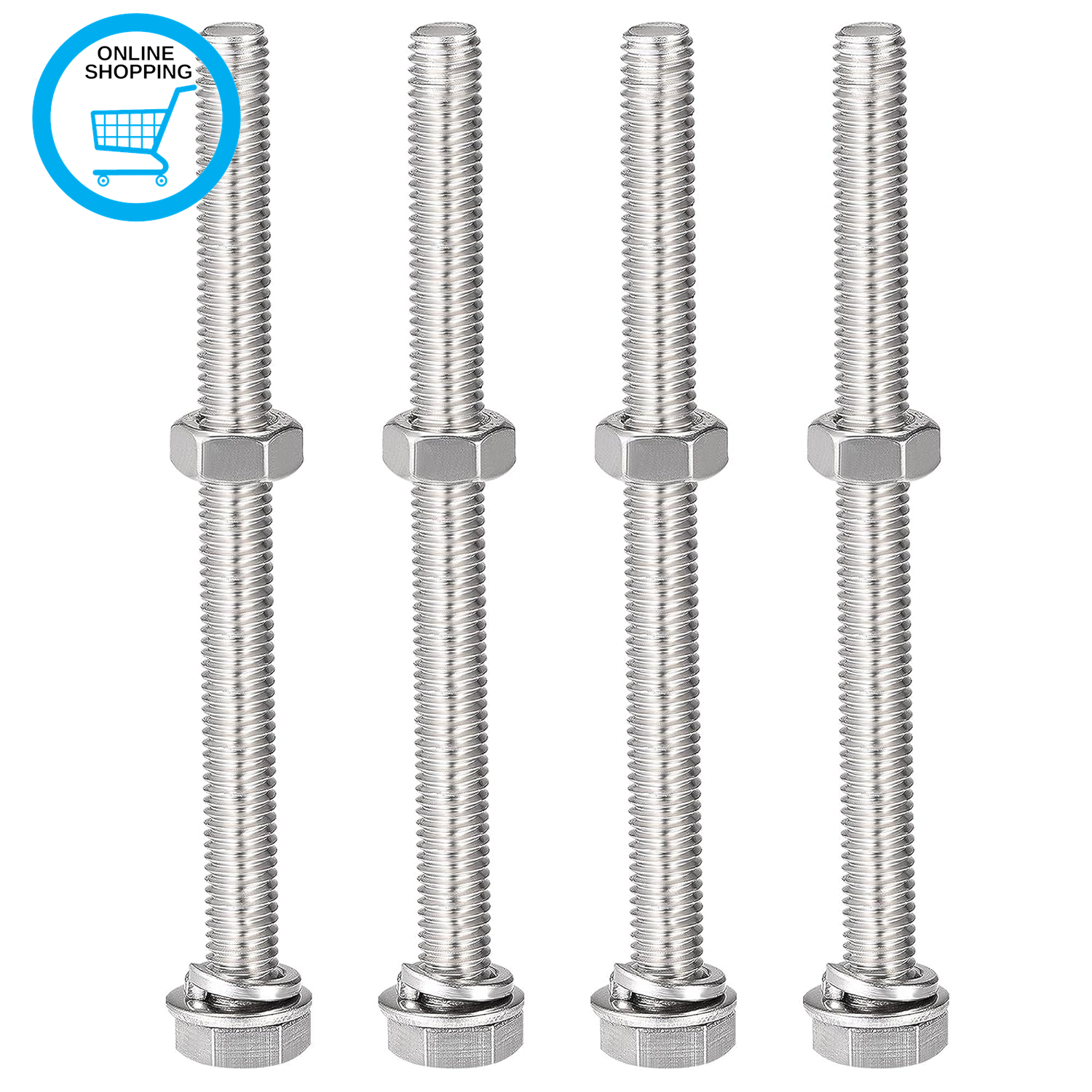 M8 X 100Mm Hex Head Screws Bolts, Nuts, Flat & Lock Washers Kits, 304 Stainless