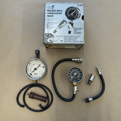 #ad Vintage Sears Compression Tester No. 2171 amp; Vacuum Tester $34.99