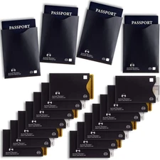 18 RFID Blocking Sleeves (14 Credit Card Holders & 4 Passport Protectors) - P...