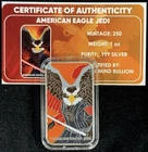 2024 Fantasy Mind Bullion American Eagle Jedi 1 oz Colorized Silver Bar - In Cap