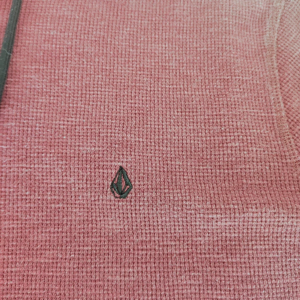 Volcom Y2K Waffle Knit Henley Hoodie Men's L Long Sleeve Skater Grunge Outdoor - Image 3 of 4