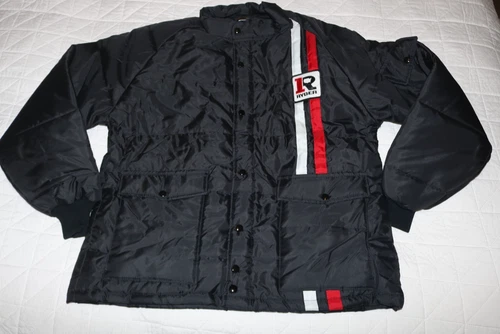 VINTAGE SWINGSTER RYDER black nylon jacket coat snap zip size XL NWOT patch NOS - product listing photo