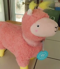 MANHATTAN TOY AMIGOS Llama PLUSH STUFFED TOY PINK FLEECE FABRIC W/POLYESTER FILL
