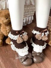 Japanese College style wool sock JK girl's bow leg covers