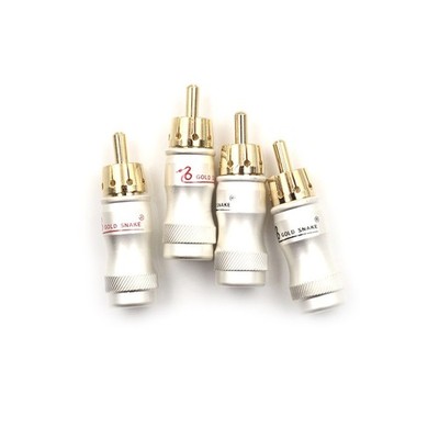 4pcs Goldplated RCA Male Plug HIFI Audio Cable Audio Video Connector Adapt Y4