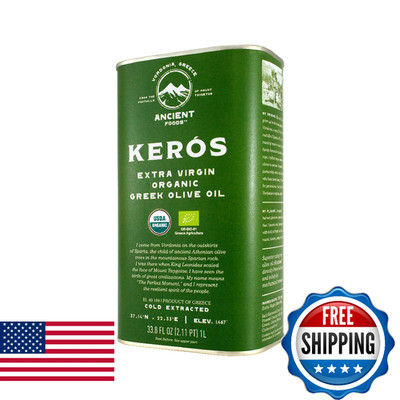 Ancient Foods Keros Organic Extra Virgin Olive Oil Cold Pressed   Greek EVOO, Hi
