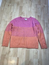 Cupcakes And Cashmere Women's Pink/Orange Crew Neck Soft Cozy Sweater Size M