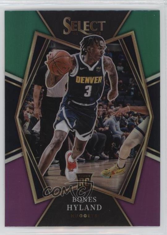 2021 Panini Select Premier Level Green White Purple Prizm Bones Hyland #174 0y59